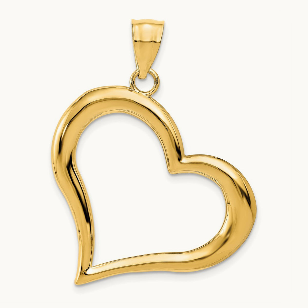 Polished Dangling Heart Pendant — 38mm