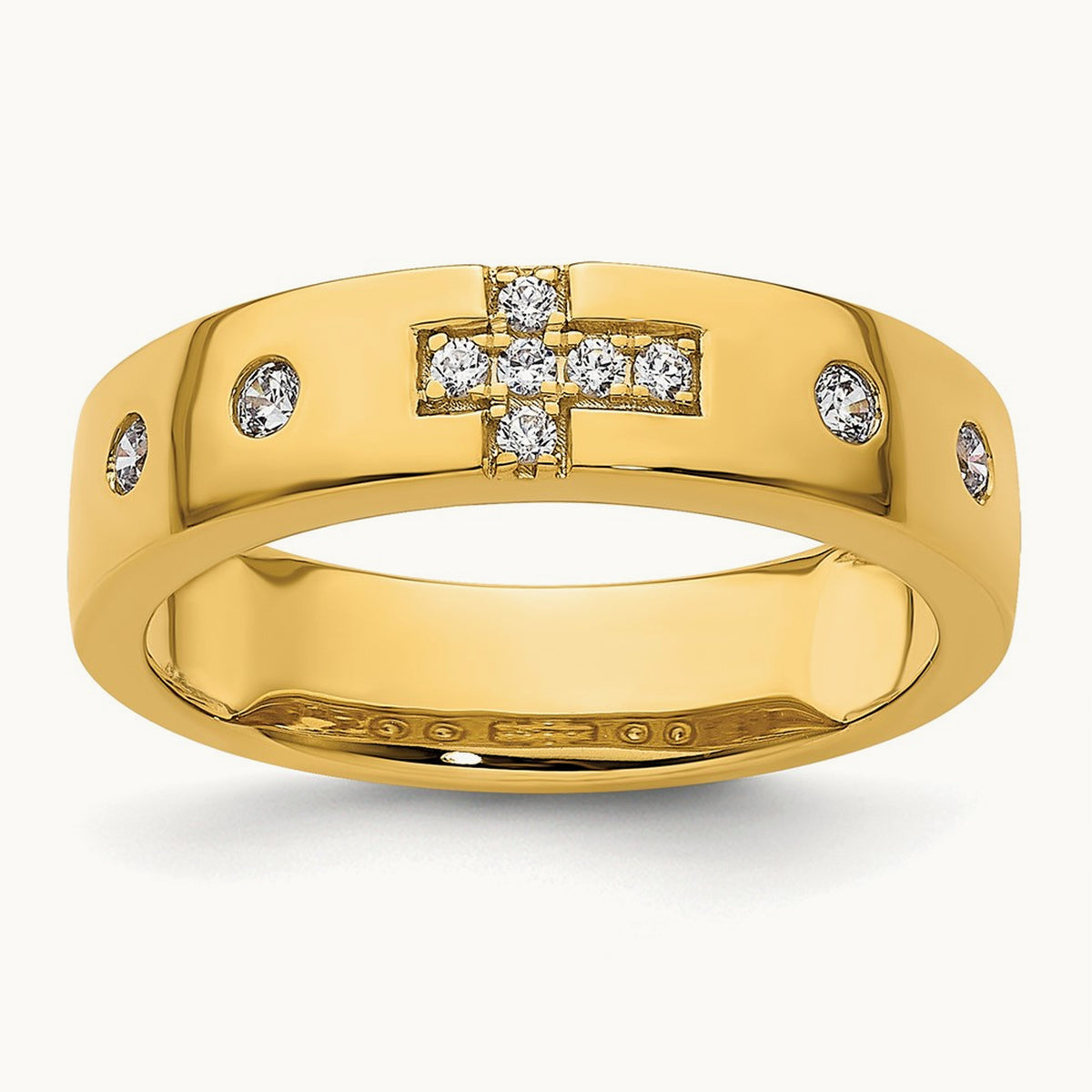 Cross Diamond Womens Complete Wedding Band, 14K