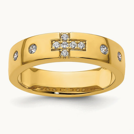 Cross Diamond Womens Complete Wedding Band, 14K