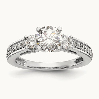 3-Stone Peg Set Engagement Ring Mounting