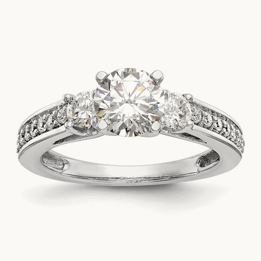 3-Stone Peg Set Engagement Ring Mounting