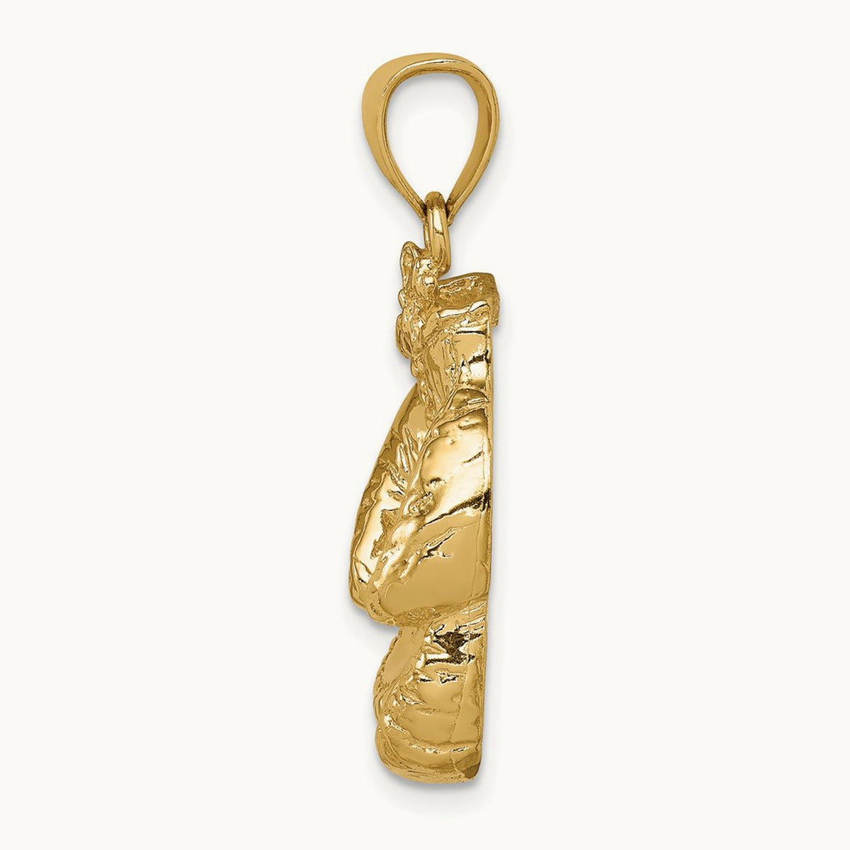 Solid Polished Open-Backed Boxing Gloves Pendant — 35mm