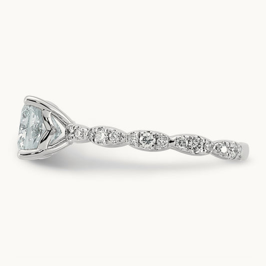 Cushion Center Ring, 1 7/8-3 1/2 ct Lab-Grown Diamond