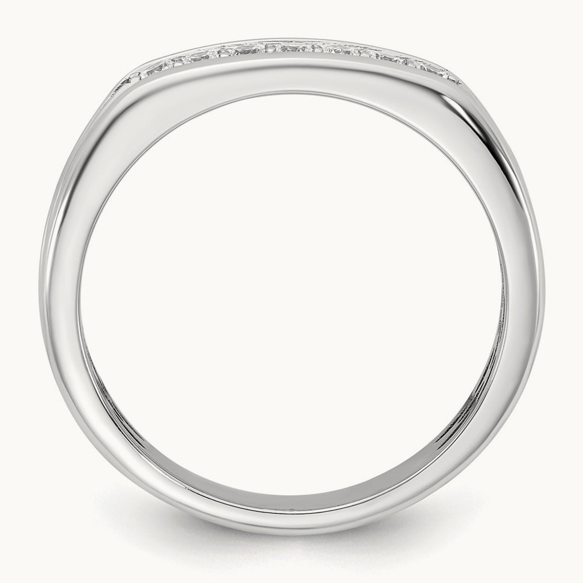 Setting: IB Goodman Men's Polished 7-Stone Diamond Ring Mounting, 14K Gold — 14K White Gold