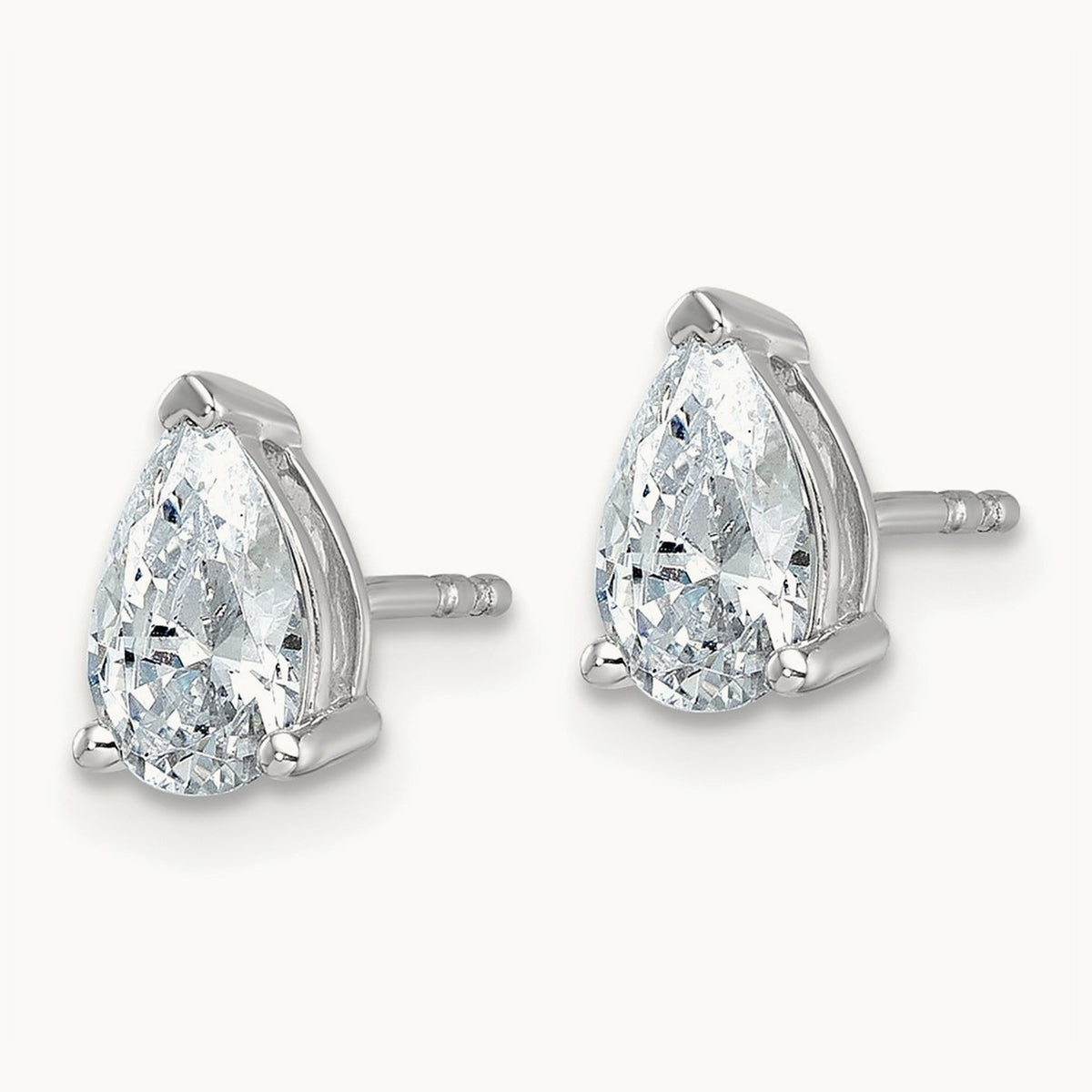 Pear 3 Prong Stud Earrings, 0.50-6.00 ct tw Lab-Grown Diamond — 1 1/2 ct, 14K White Gold