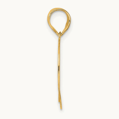 Polished Etched Number 69 Pendant, 14K