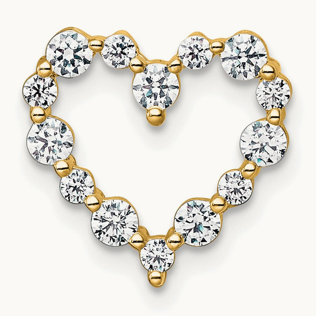 Heart Chain Slide Pendant, 0.50 ct tw Lab-Grown Diamond — 14K Yellow Gold