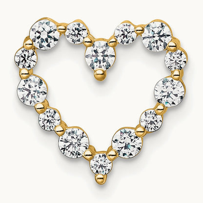 Heart Chain Slide Pendant, 0.50 ct tw Lab-Grown Diamond — 14K Yellow Gold