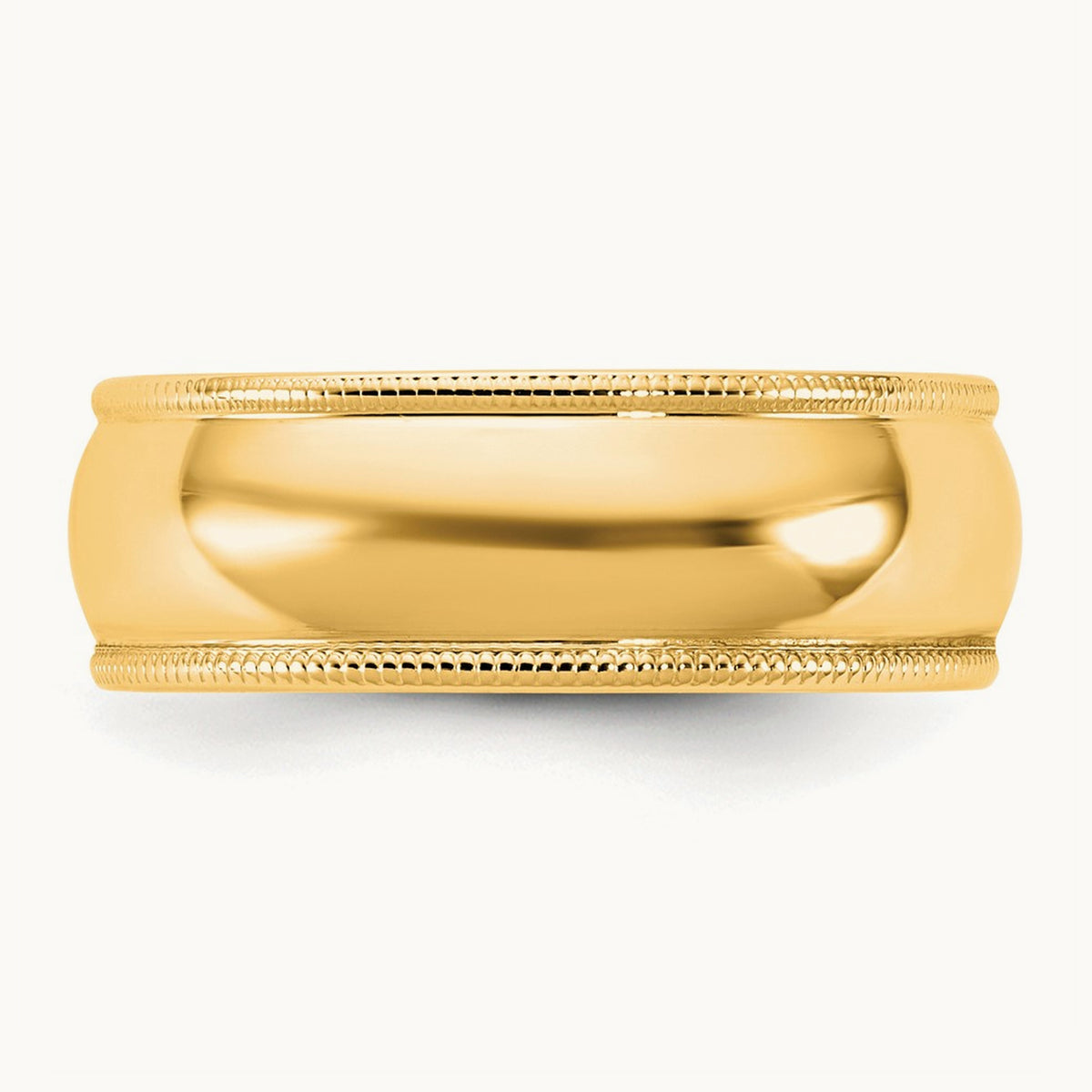 Lightweight Milgrain Half Round Band — 10K Yellow Gold, 6.5mm