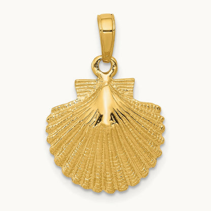 Scallop Shell Pendant, 14K