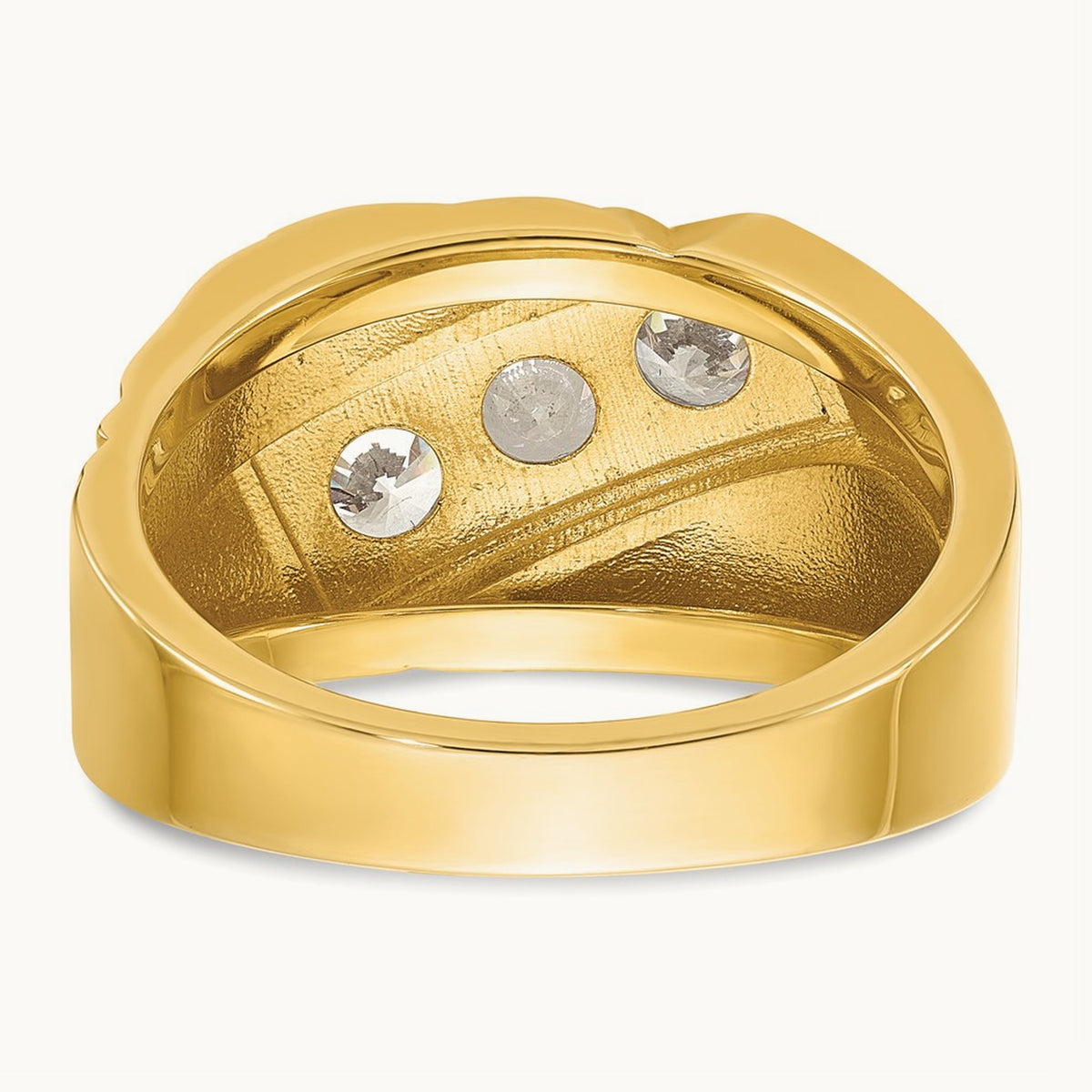 w/ RH IBGoodman Men's Polished & Grooved Diamond Ring — photo set