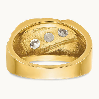 w/ RH IBGoodman Men's Polished & Grooved Diamond Ring — photo set