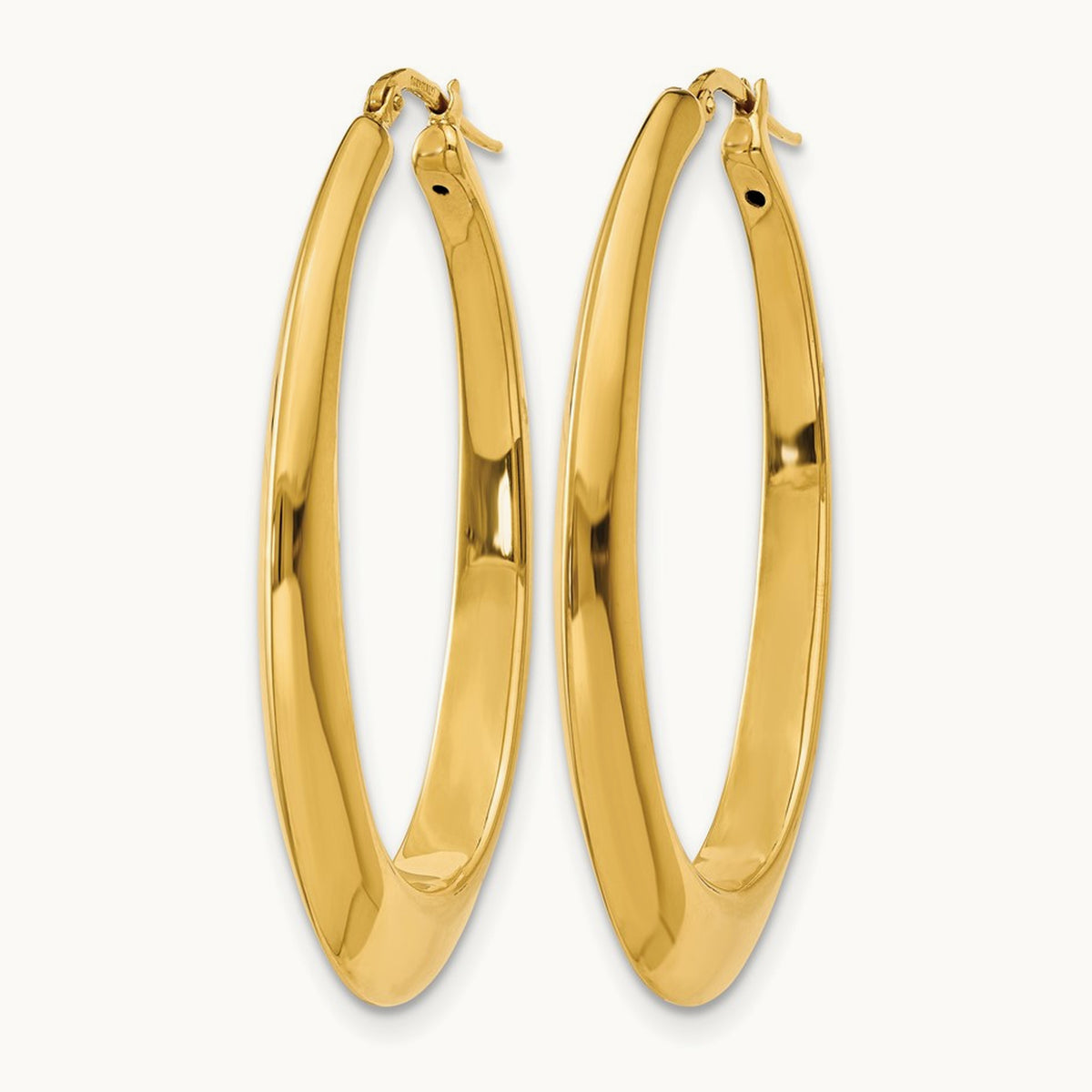 Polished Hoop Earrings, 14K — Leslie's