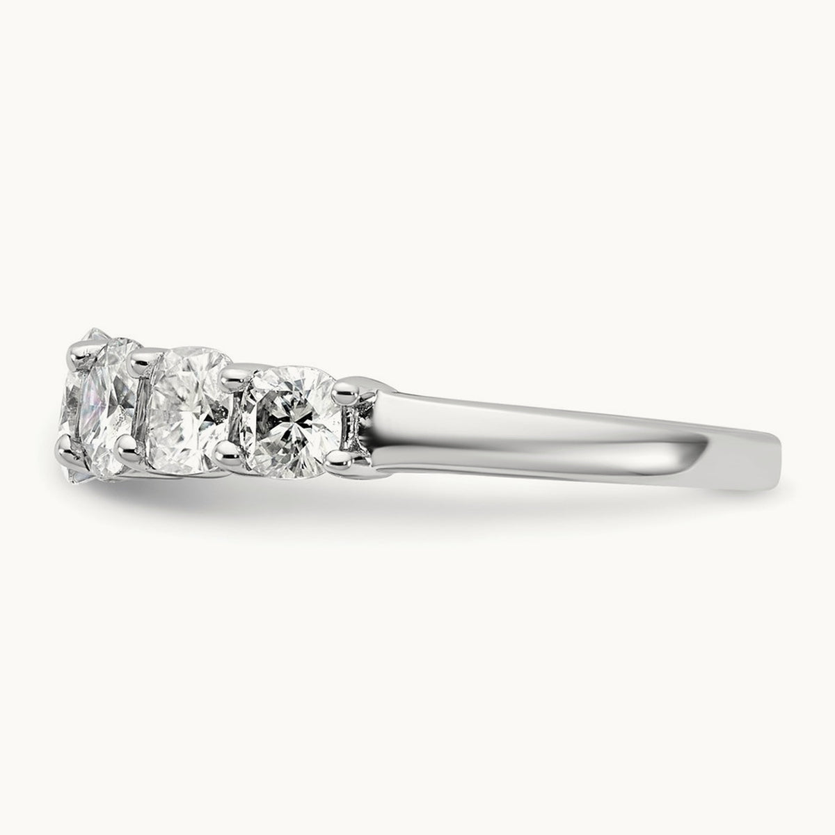 Cushion 7 Stone Band, 1.50-3.25 ct tw Lab-Grown Diamond — 2 3/8 ct, 14K White Gold