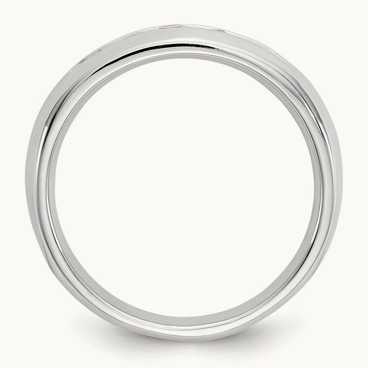 5-Stone Diamond Channel Band, 14K White Gold