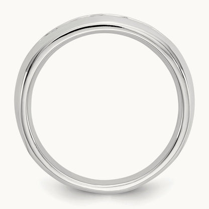 5-Stone Diamond Channel Band, 14K White Gold