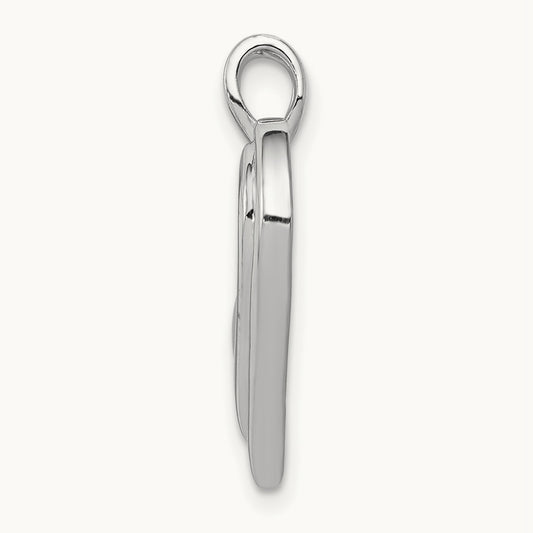 Diamond Fancy Heart Pendant — 14K White Gold