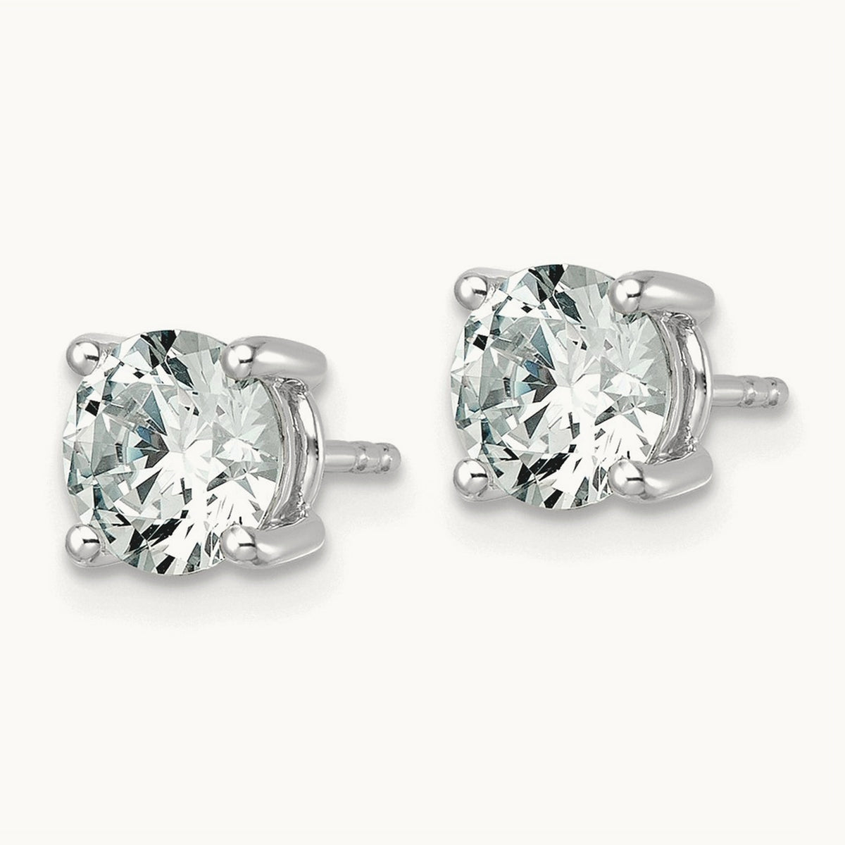 Round Lightweight Earrings, 0.25-6.00 ct tw Lab-Grown Diamond — 2 1/2 ct, 10K White Gold
