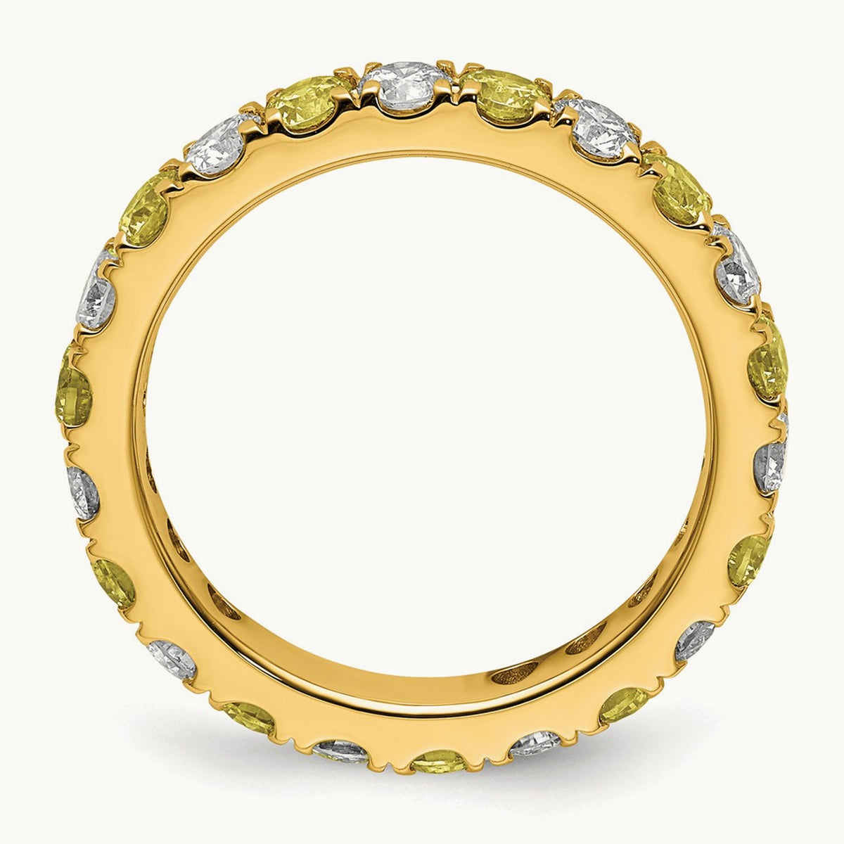 Created Yellow Sapphire Eternity Band — 14K Yellow Gold, 3.25 mm