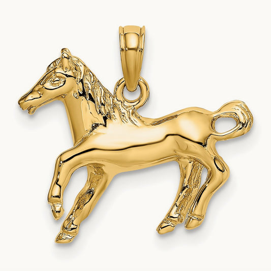 Galloping Horse Charm, 14K