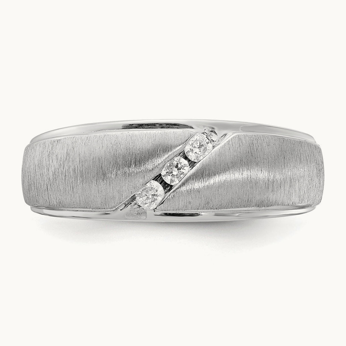 Diamond Men's Band, 14K White Gold