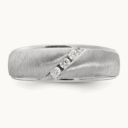 Diamond Men's Band, 14K White Gold