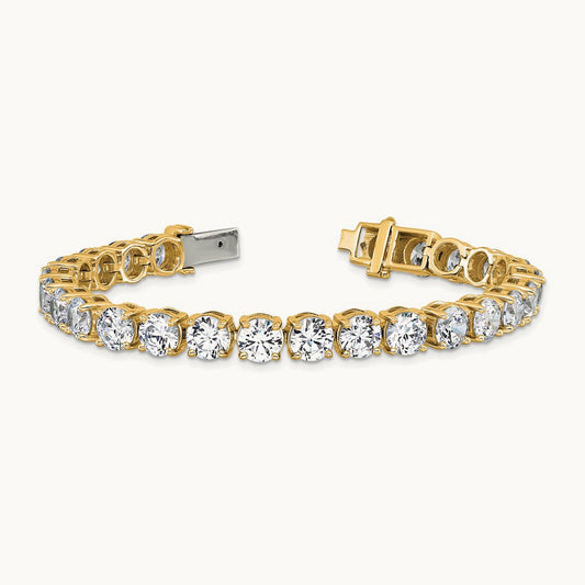 Tennis Bracelet, 25.00 ct tw Lab-Grown Diamond — 14K Yellow Gold
