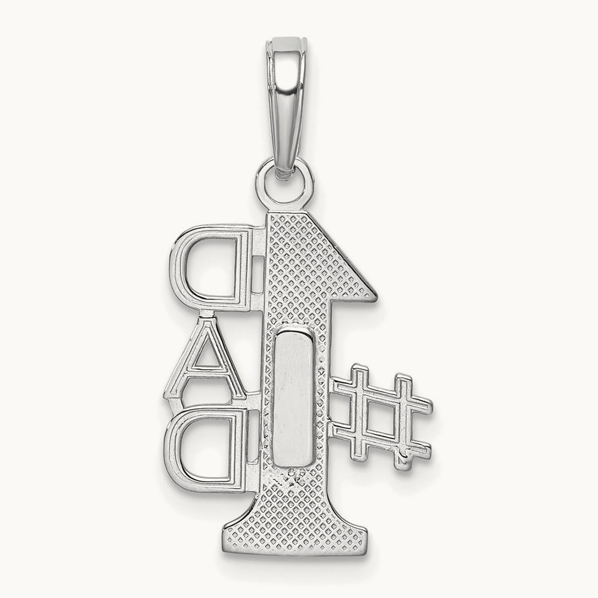 #1 DAD Charm — 14K White Gold, 24.6mm