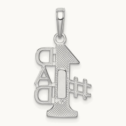 #1 DAD Charm — 14K White Gold, 24.6mm