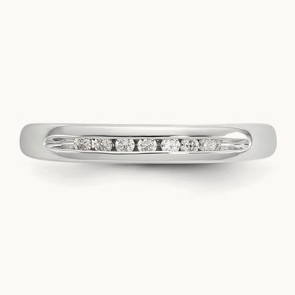 7-Stone Diamond Channel Band, 14K White Gold