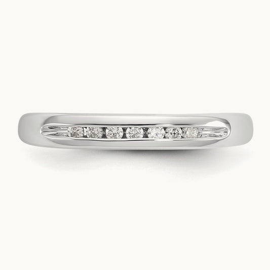 7-Stone Diamond Channel Band, 14K White Gold
