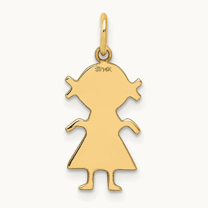 .018 Depth Engravable Girl Charm — 22mm