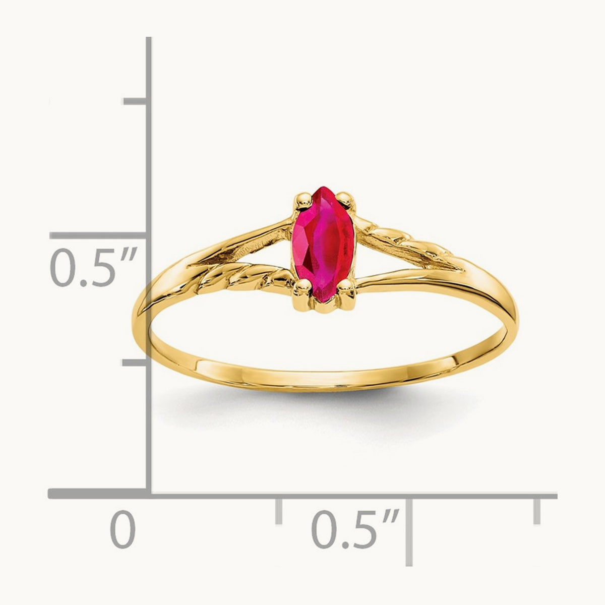 Ruby Birthstone Ring, 14K