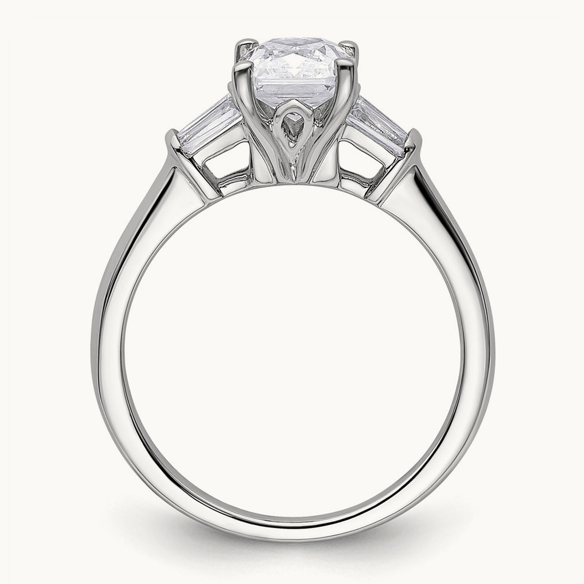 3 Stone Engagement Ring, 1.75 ct tw Lab-Grown Diamond — 14K White Gold