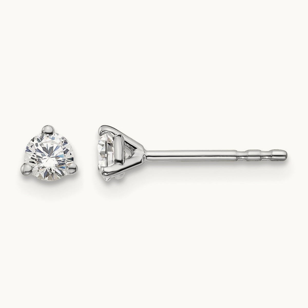Round Stud Earrings, 0.10-6.00 ct tw Lab-Grown Diamond — 1/4 ct, 18K White Gold