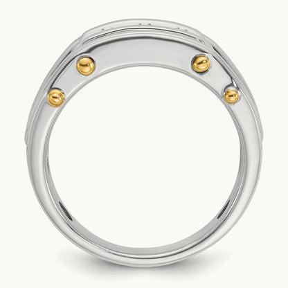 3 Stone Men's Ring, 0.50 ct tw Lab-Grown Diamond