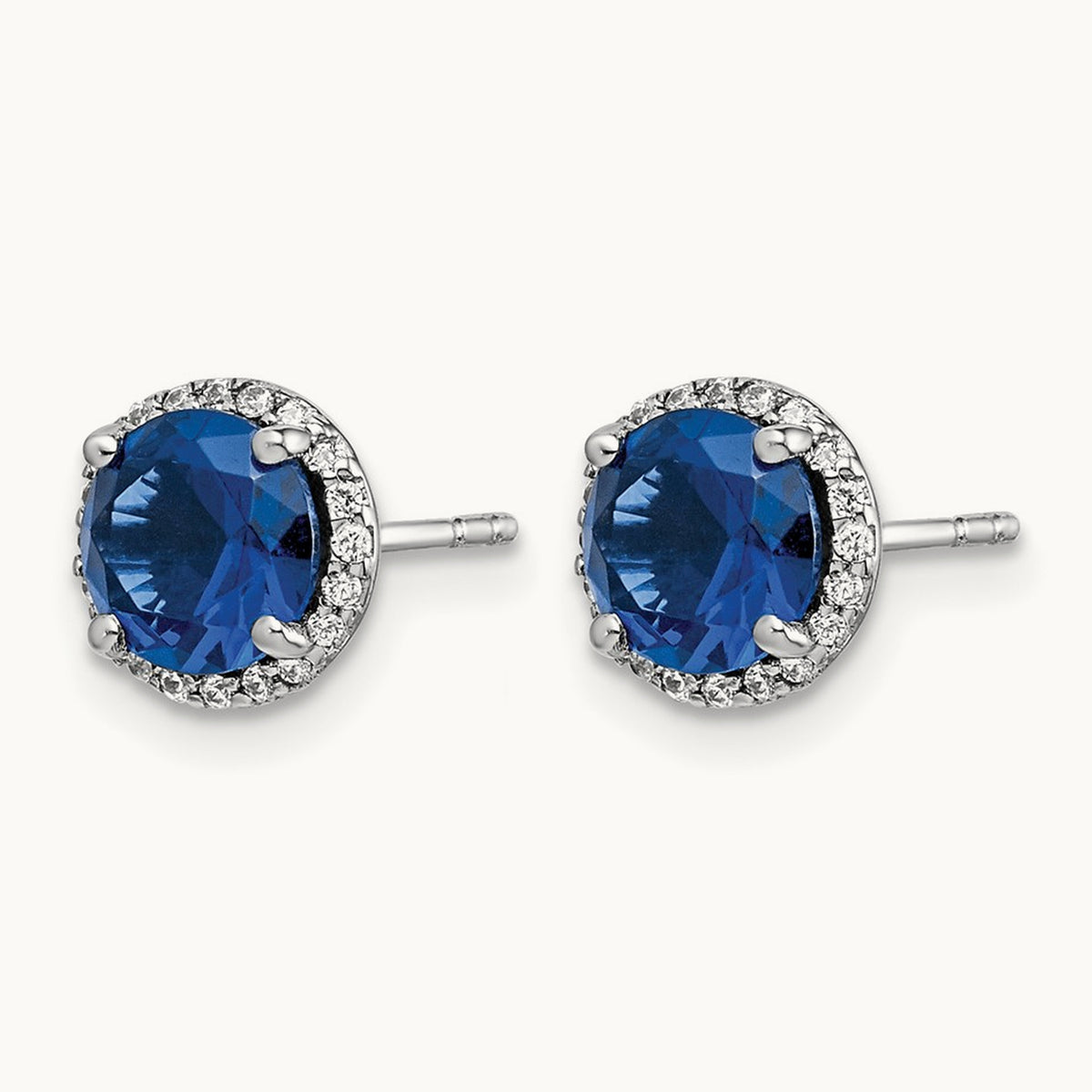 Diamond and Sapphire Post Earrings — photo set