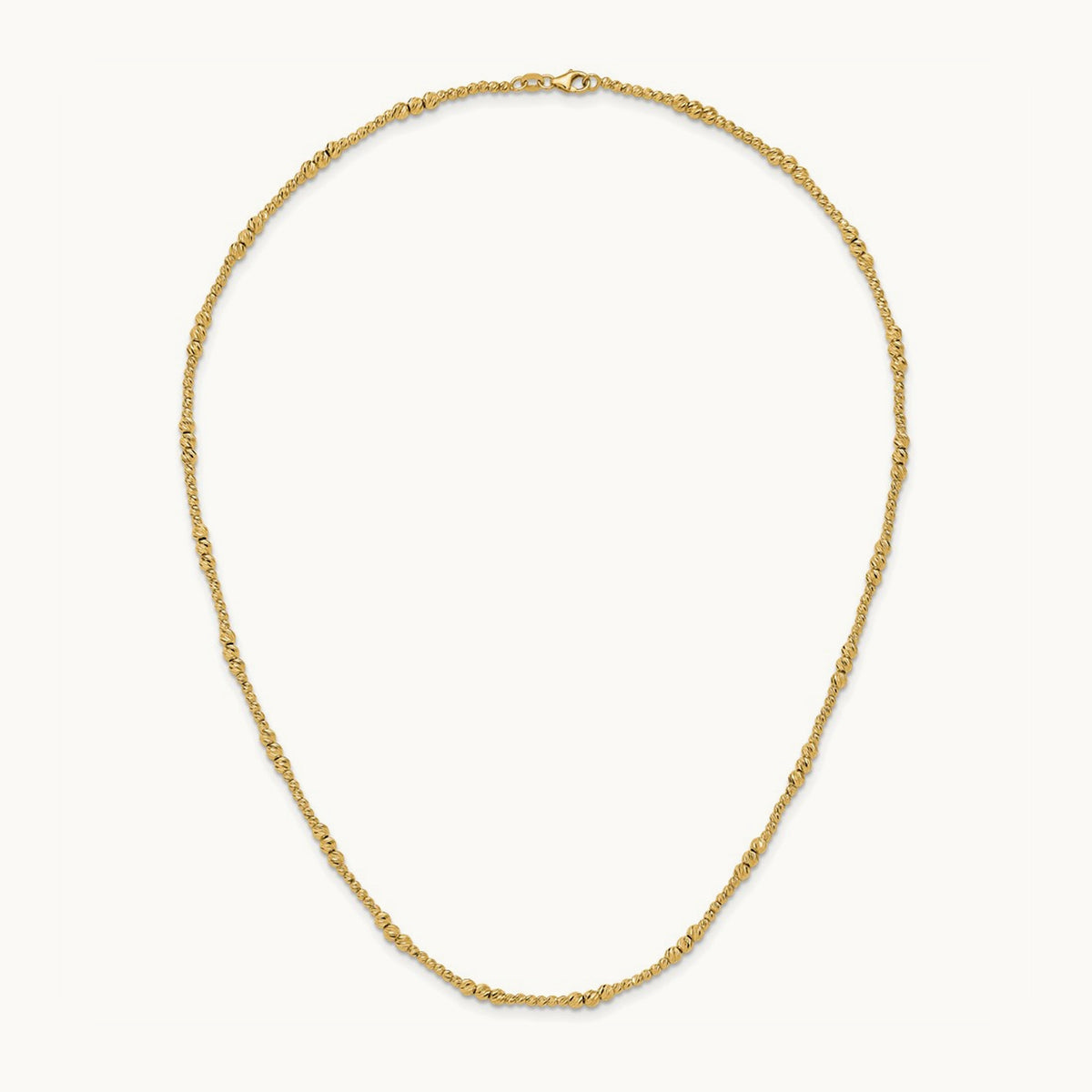 Diamond-cut Beaded 18in Necklace — 14K Yellow Gold