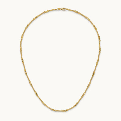 Diamond-cut Beaded 18in Necklace — 14K Yellow Gold