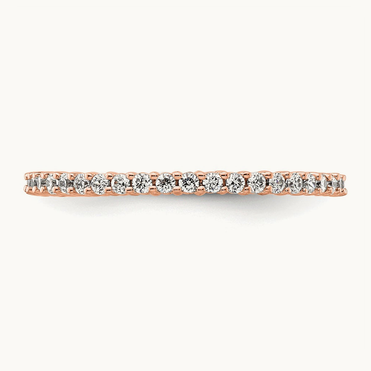 Polished Shared Prong Diamond Eternity Band — 14K Rose Gold, 0.5 ct, 9