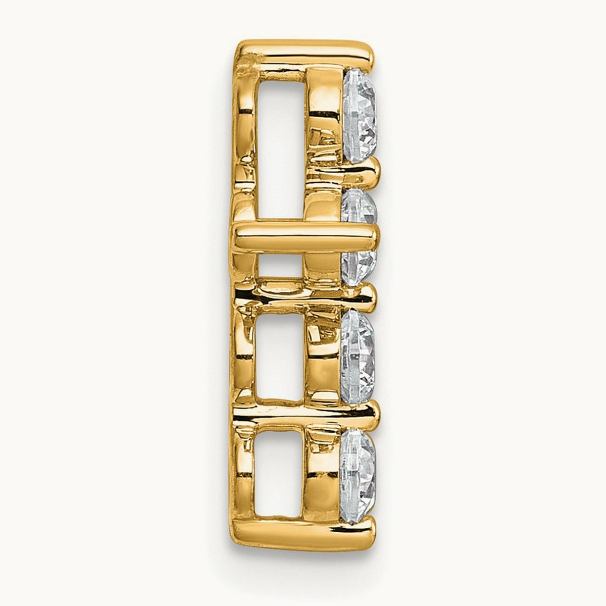Cross Chain Slide Pendant, 0.25-0.50 ct tw Lab-Grown Diamond — 1/2 ct, 14K Yellow Gold