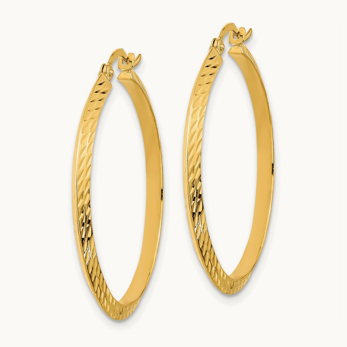 Polished Diamond-Cut Hoop Earrings — 33mm