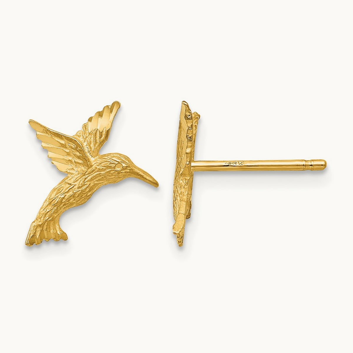 Hummingbird Earrings — 14K Yellow Gold