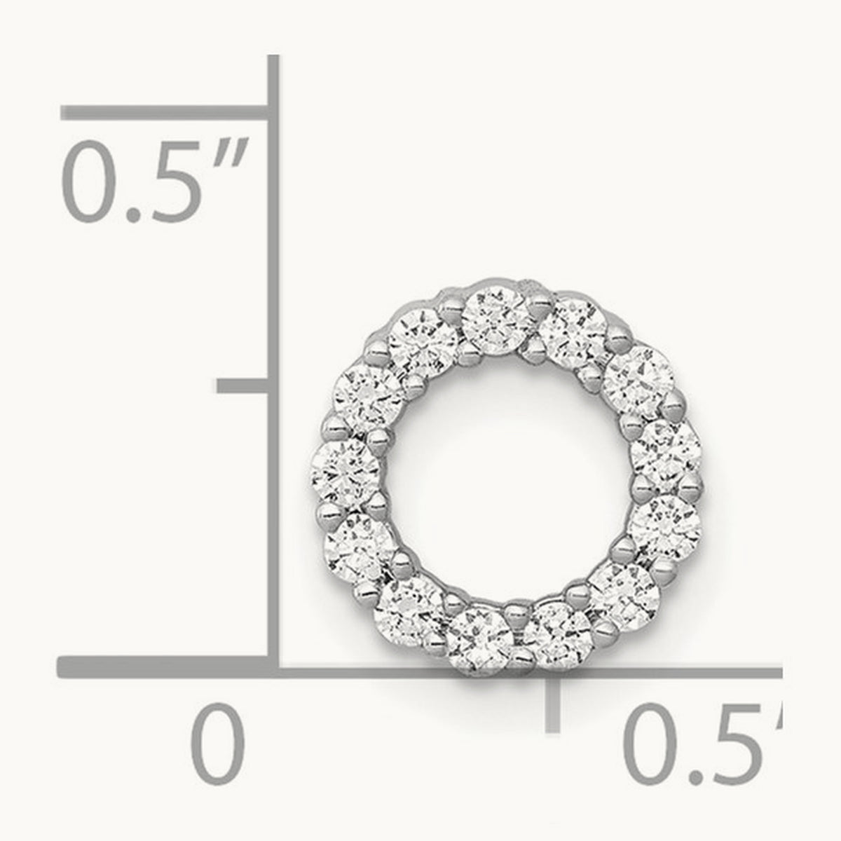 Diamond Circle Chain Slide — 14K White Gold, 14.8mm