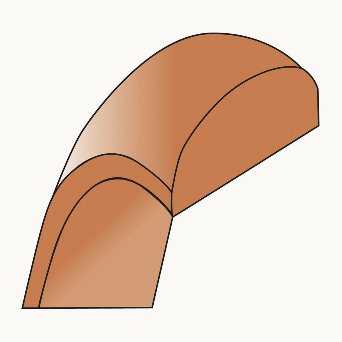 Half Round Band, 8mm, 10K Rose Gold