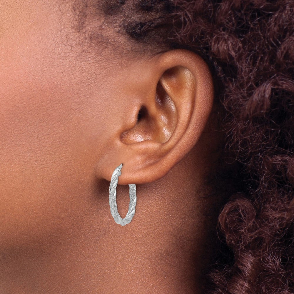 Twisted Textured Oval Hoop Earrings — photo set