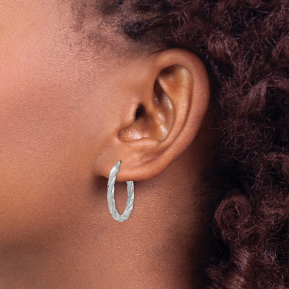 Twisted Textured Oval Hoop Earrings — photo set