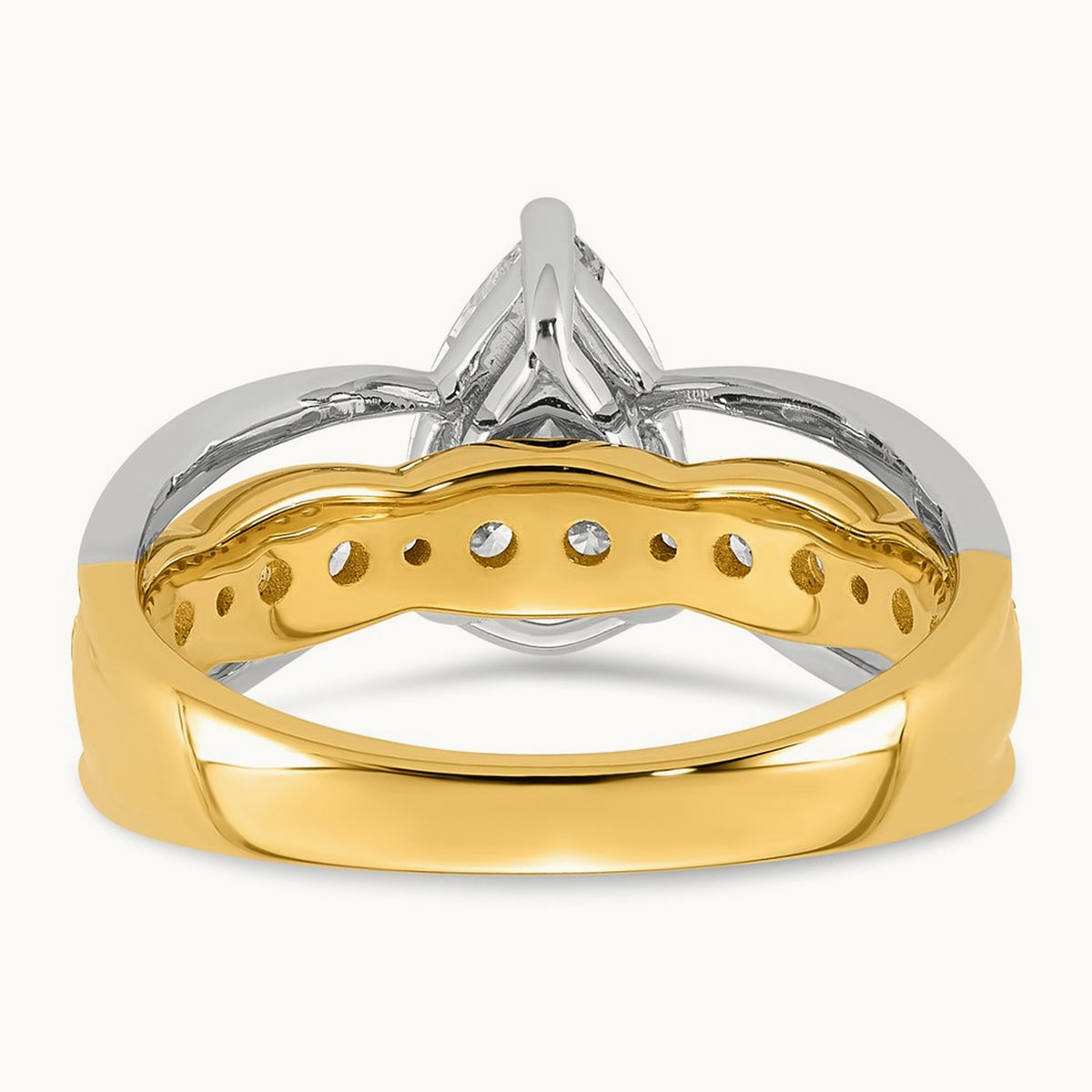 14ktt Certified Pear Center Lab Grown Diamond VS+ F+ Ring — 1.97 ct tw