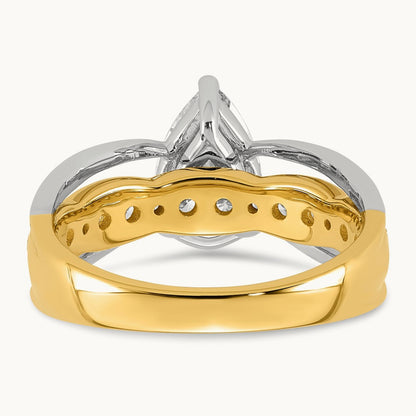 14ktt Certified Pear Center Lab Grown Diamond VS+ F+ Ring — 1.97 ct tw