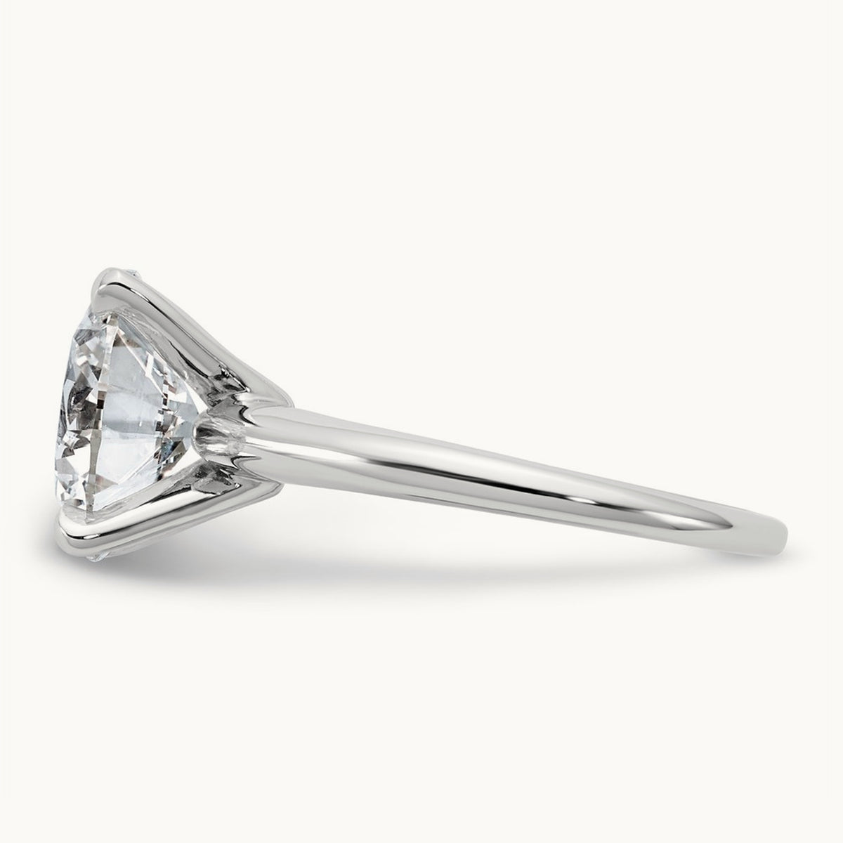 Round Solitaire Engagement Ring, 0.25-5.00 ct tw Lab-Grown Diamond — 5 ct, 14K White Gold